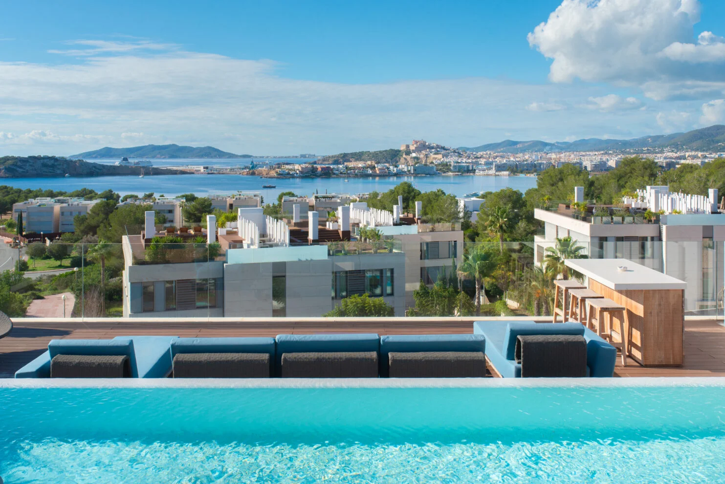 4-bed Penthouse with Rooftop Pool, Sea & Dalt Vila Views in Talamance, Ibiza